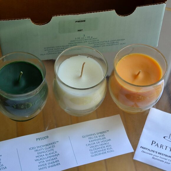 Partylite Bestburn 3 Mini Barrel Jar Candles Trio - Picture 4 of 9